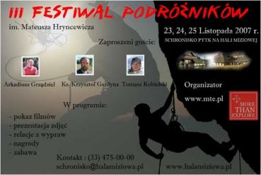 III Festiwal Podróżników im. Mateusza Hryncewicza III Festiwal Podróżników im. Mateusza Hryncewicza