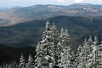 Widok w kierunku Pasma Jałowieckiego Fot.: Arch. Beskidy24.pl Widok w kierunku Pasma Jałowieckiego Fot.: Arch. Beskidy24.pl